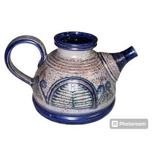 Deep blue gray vase pitcher pot decor